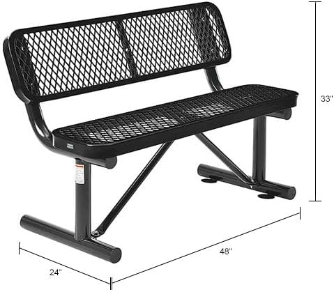 Global Industrial 4'L Heavy Duty Expanded Metal Mesh Bench - Image 2