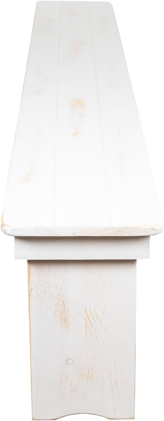 Flash Furniture HERCULES Series 40" x 12" Antique Rustic White Solid Pine - Image 8