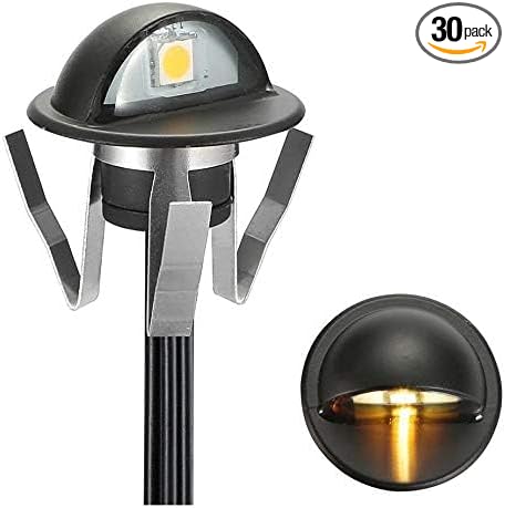 FVTLED Pack of 30 Warm White Low Voltage LED Deck Lights kit Φ1.38 Outdoor by FVTLED