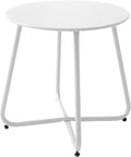 Patio Outdoor Side Table Waterproof Round Metal Steel Small Side Table Weather by Meluvici