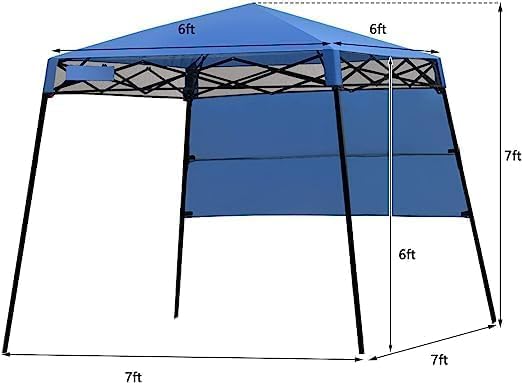 Fireflowery 7’ x 7’ Pop Up Canopy Tent, Portable Shelter Canopy w/Backpack - Image 4