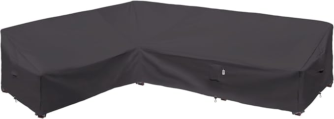 Heavy Duty Outdoor Sectional Sofa Cover, Lawn Patio Couch Protector by Flexiyard