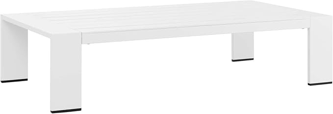 Modway Tahoe Aluminum Outdoor Patio Coffee Table in White by Modway