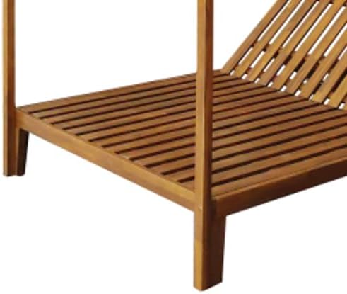 LUMISOL Outdoor Daybed Frame Only, Patio Acacia Wood Canopy Bed - Image 4