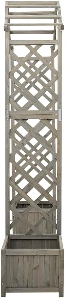 vidaXL Garden Pergola with Planter, Weather Resistant, Decorative Outdoor - Image 6