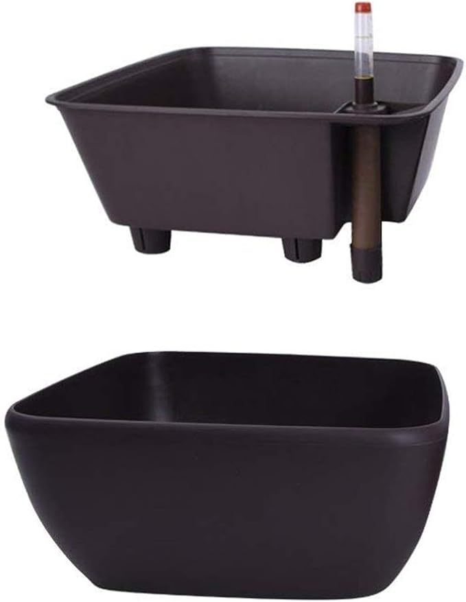Vencer 10.8 Inch Plastic Square Self Watering Planter, Water Indicator - Image 3