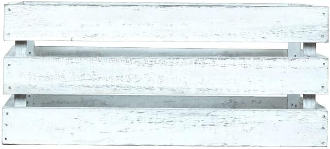 Efavormart Set of 3 Whitewash Wood Planter Crate Boxes - Image 7
