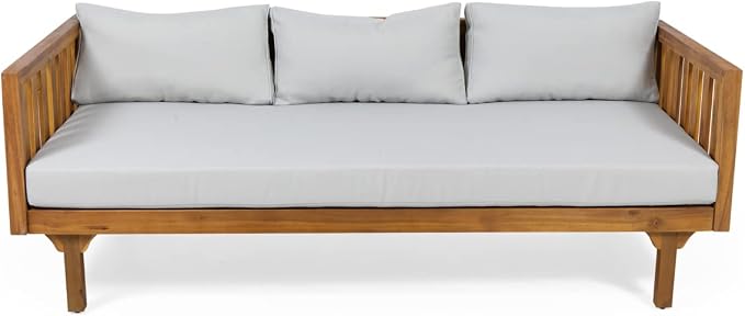 Christopher Knight Home Tina Outdoor 3 Seater Acacia Wood Daybed, Teak Finish by ChristopherKnightHome