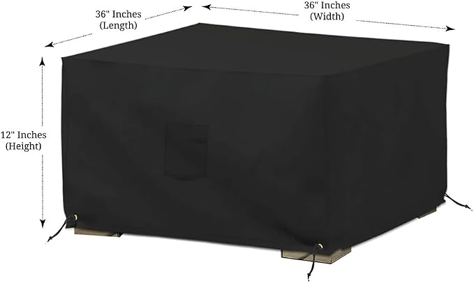 Covers & All Outdoor Ottoman Cover, 12 Oz PVC Polyester, Waterproof Ottoman - Image 2