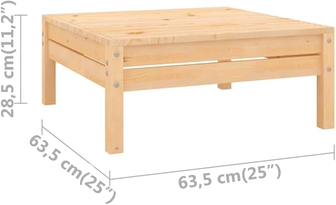 vidaXL Solid Pinewood Patio Footstool - Image 7