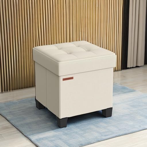 SONGMICS Storage Ottoman, Small Ottoman Foot Rest - Image 5