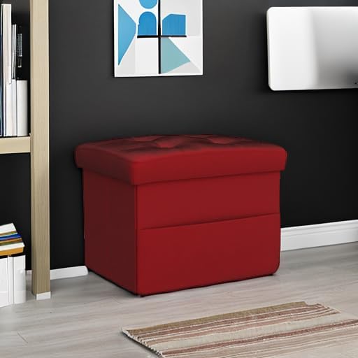 LINMAGCO Small Storage Ottoman Stool Foot Rest Stool Under Desk Stool Short - Image 5