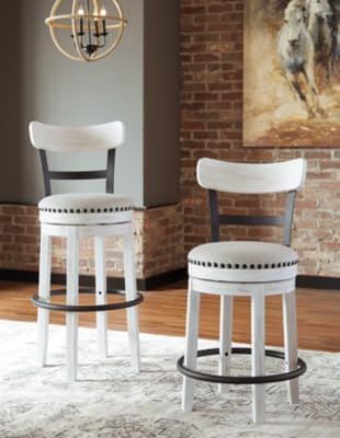 Signature Design by Ashley Valebeck Tall Upholstered Swivel Barstool, Cushioned - Image 6
