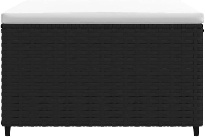 vidaXL Black Poly Rattan Patio Footrest - Image 4