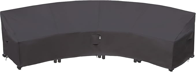 Curved Patio Furniture Cover for Outdoor Sectional Sofa, Half Moon Lawn Outside by Flexiyard