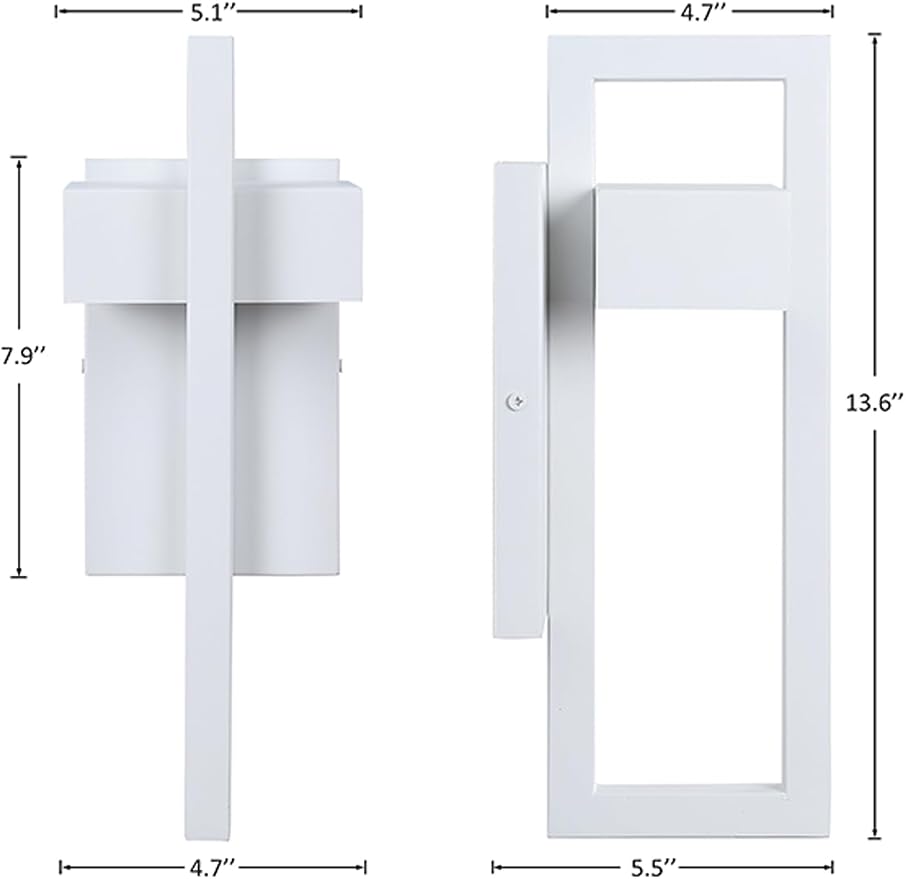 LamQee Outdoor Wall Lights Modern Exterior Lighting Fixtures, 3000K Integrated - Image 5