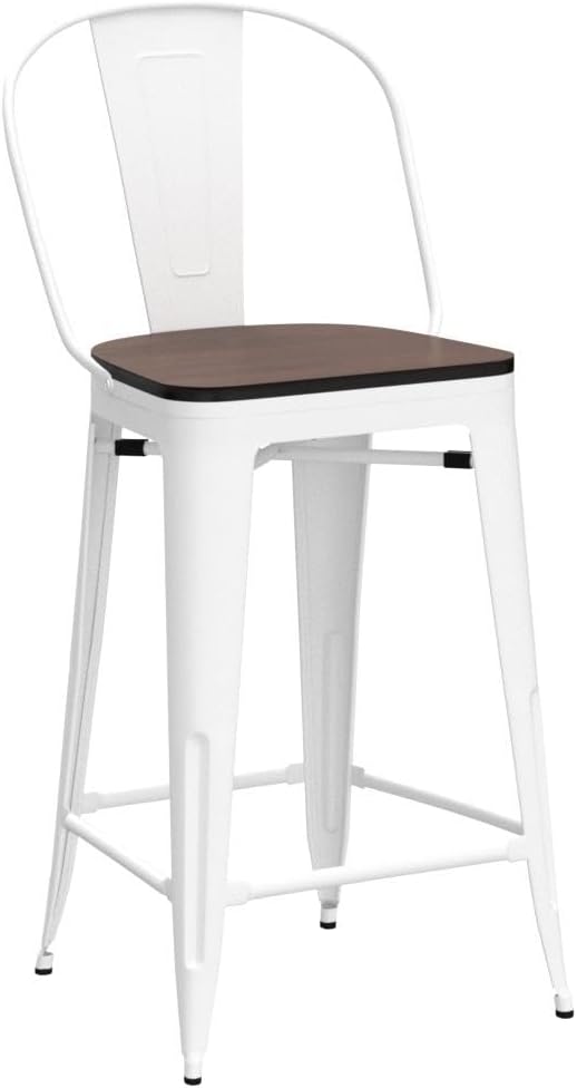 Yongqiang 30 inch Bar Stools Set of 4 Farmhouse Bar Height Stools High Back - Image 5