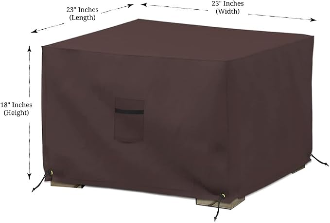 Covers & All Outdoor Ottoman Cover, 12 Oz PVC Polyester, Waterproof Ottoman - Image 2