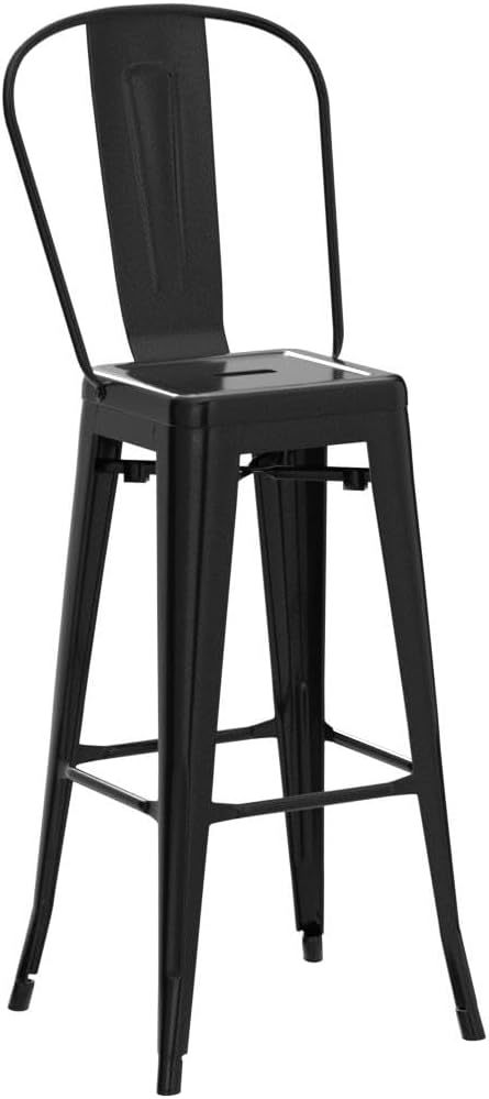 COSTWAY 30'' Metal Bar stools Set of 4, - Image 5