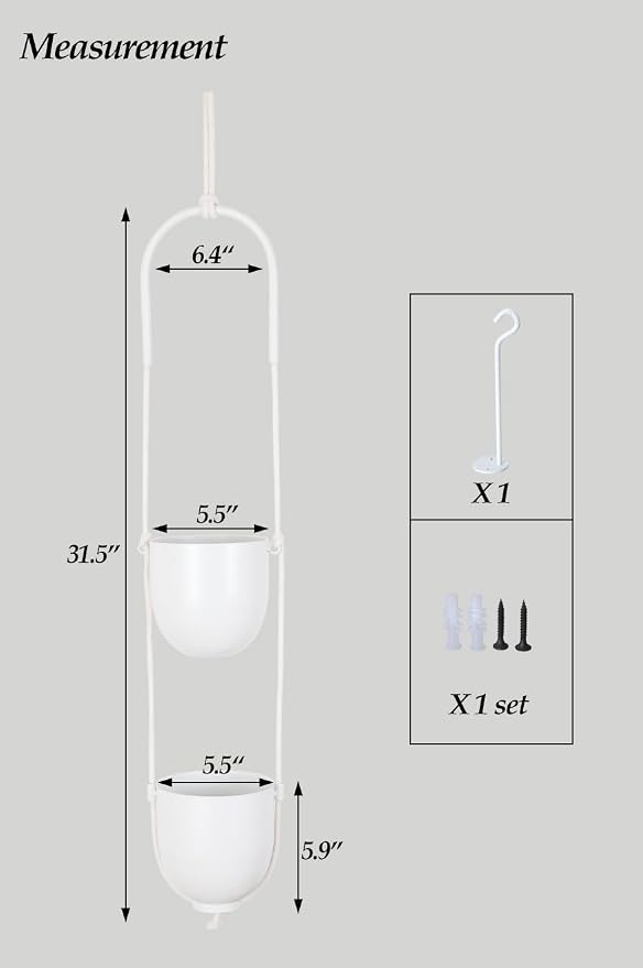 Hanging Planters 2 Tiers Metal Plant Hangers - Image 4