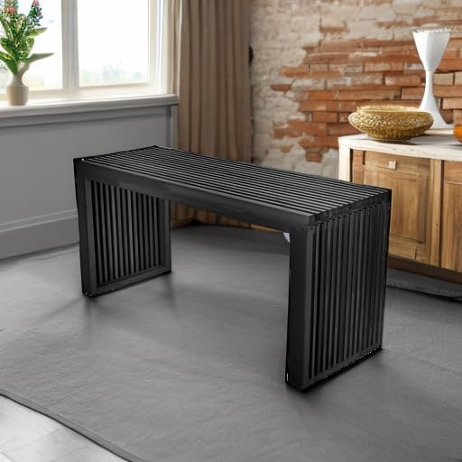Bamboo Dining Bench, 35 inch Farmhouse Decor Indoor Kitchen Table Bench - Image 6