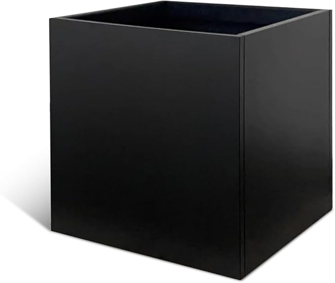 Galvanized Steel Black Planter Box Square 28 in Metal Large Planter Box Outdoor by GZGNEEVL