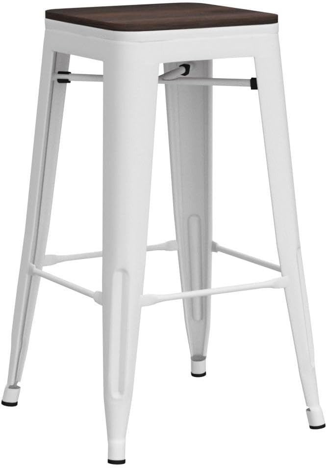 Alunaune 26" Metal Bar Stools Set of 4 Industrial Backless Counter Height - Image 5