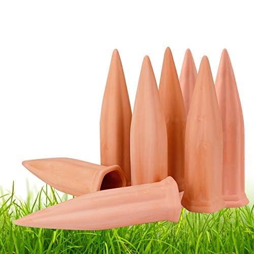 Plant Watering Devices 8 Pack Terracotta Vacation Plant Waterer Wine Bottle by GARDENANDTOOL