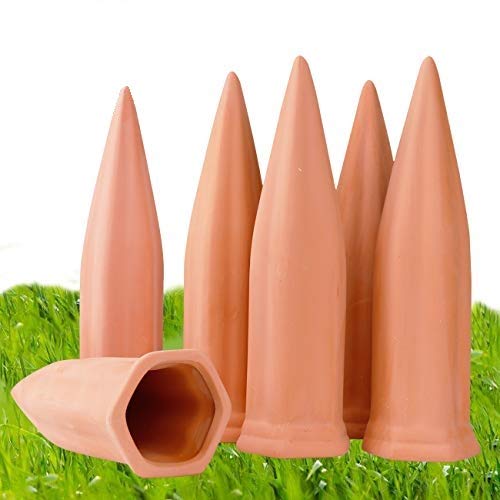 Plant Watering Devices 6 Pack Terracotta Vacation Plant Waterer Wine Bottle by GARDENANDTOOL