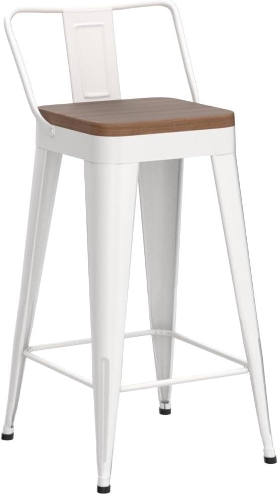 WENTMENT Metal Bar Stools Set of 4 Counter Height Bar Stools Barstools - Image 4
