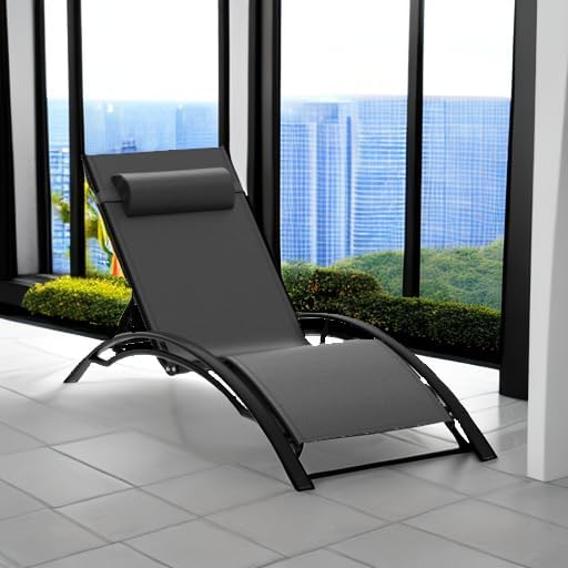 PURPLE LEAF Patio Chaise Lounge Set of 3 Outdoor Lounge Chair Beach Pool - Image 6