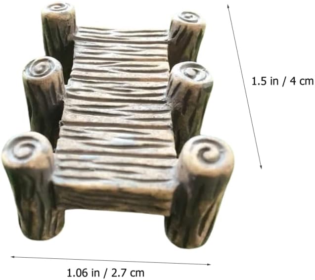 Miniature Bridge Model Decor 10Pcs Wooden Retro Garden Ornaments - Image 2
