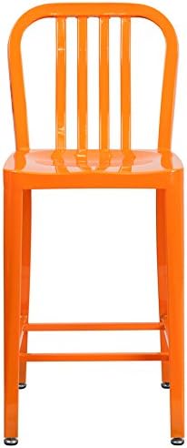Flash Furniture Gael Commercial Grade 2 Pack 24" High Orange Metal - Image 7