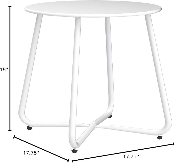 Grand patio Outdoor Side Table 18-inch Round End Table Accent Table - Image 3