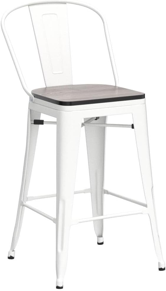 Yongqiang 24" Bar Stools Set of 4 Modern Farmhouse Counter Height Bar Chairs - Image 4
