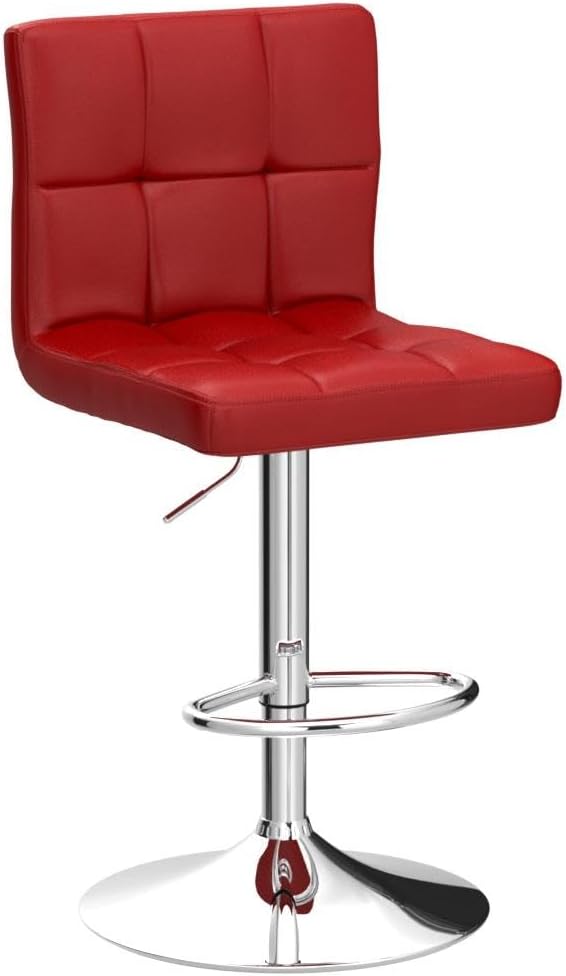 Yaheetech Bar Stools Set of 2, Adjustable PU Leather Swivel Barstools, Modern - Image 4