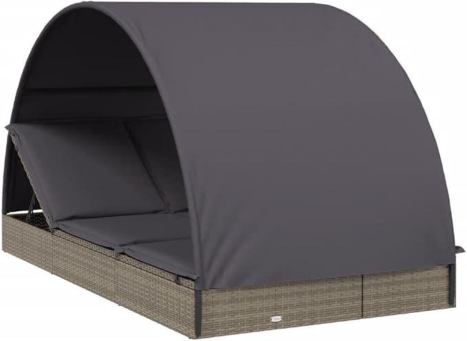 vidaXL 2-Person Sunbed with Roof by vidaXL