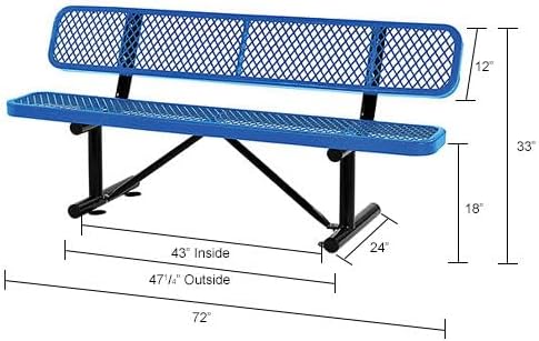 Global Industrial 6'L Heavy Duty Expanded Metal Mesh Bench - Image 2