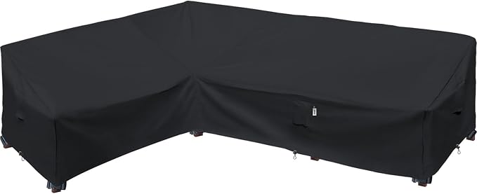 Heavy Duty Outdoor Sectional Sofa Cover, Lawn Patio Furniture Cover by Flexiyard