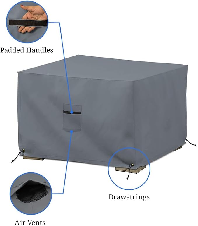 Covers & All Outdoor Ottoman Slipcover, 12 Oz PVC Polyester, Waterproof Ottoman - Image 4