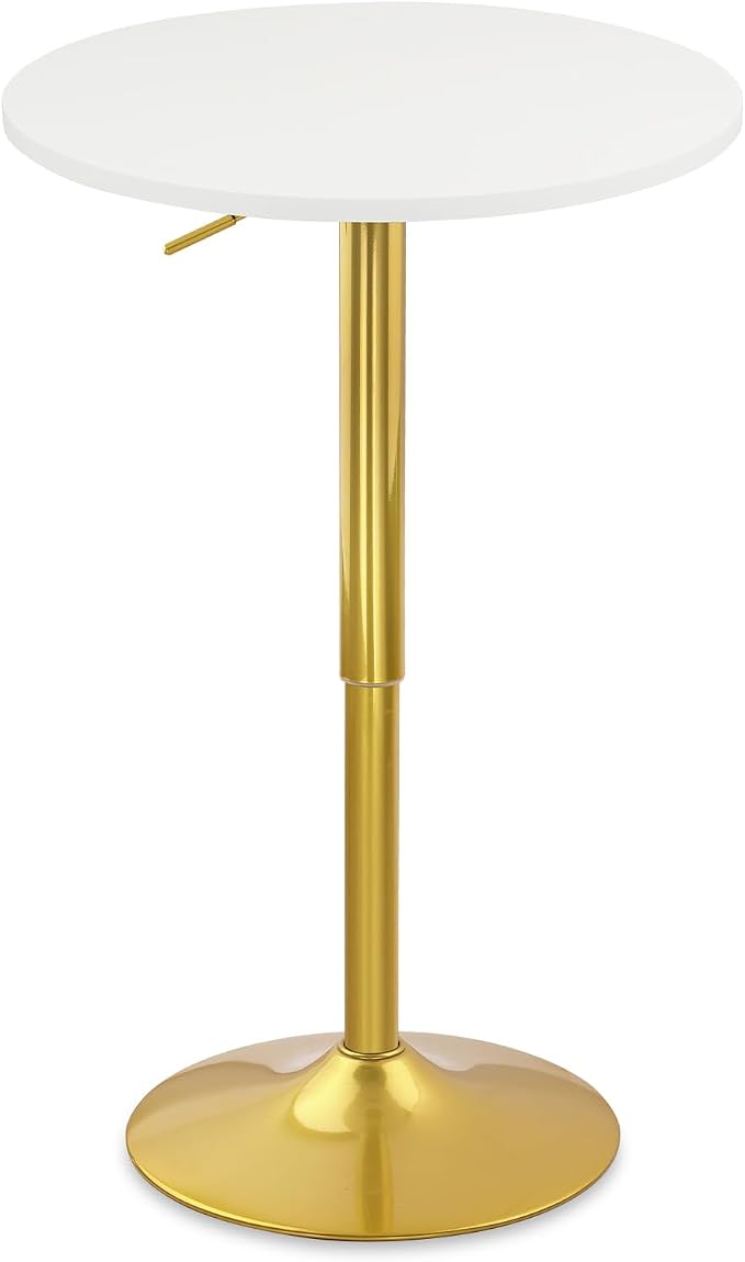 CLATINA Round Bar Pub Table, 360° Swivel High Top Cocktail Table by CLATINA
