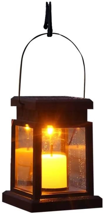 Dycica Solar Lights Outdoor Hanging Lanterns, Candle Flickering Flame Effect LED by yaokingdom