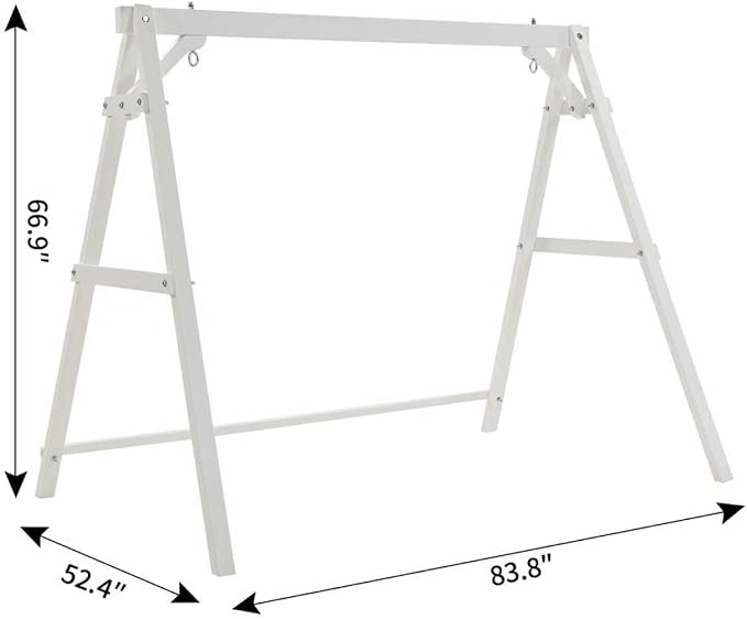 Finnhomy Outdoor 880 LBS Porch Swing Frame, Stable A-Frame Wooden Swing Stand - Image 2