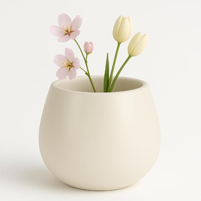 Kate Sleek Matte White Plant Pot Indoor, 5 Inch Pot - Image 8