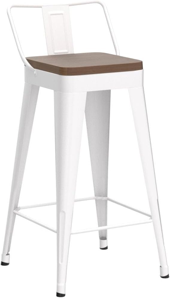WENTMENT Bar Stools Set of 4 Counter Height Bar Stools Metal Barstools - Image 4