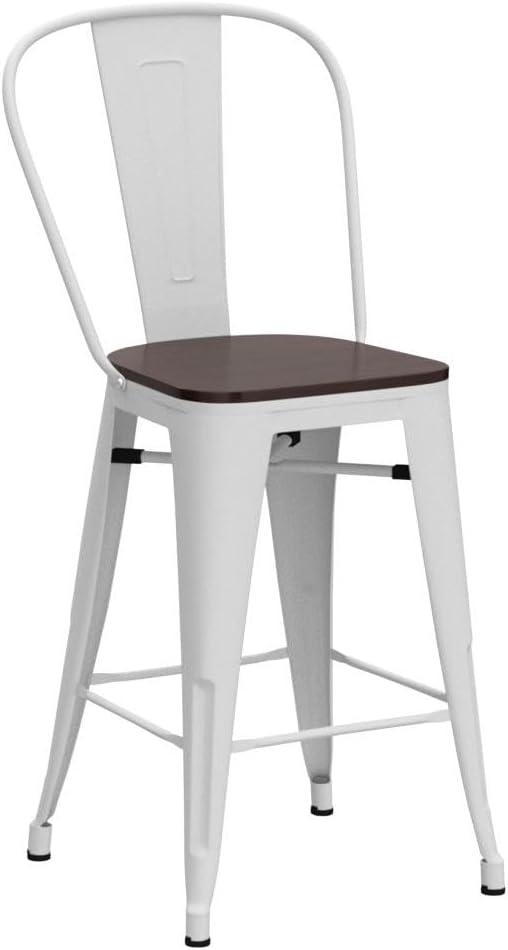 Yongqiang 26 inch Metal Bar Stools Set of 4 Farmhouse Kitchen Island Counter - Image 5