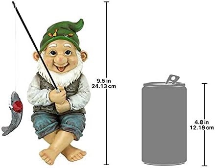 Design Toscano Ziggy with Fishing Pole Garden Gnome Indoor/Outdoor Shelf Sitter - Image 4