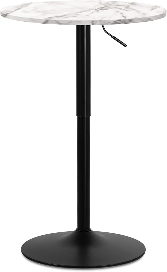 MoNiBloom Round Bar Table Adjustable Height, Metal Base and by Monibloom