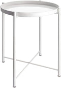 EKNITEY End Table, Folding Metal Side Table Waterproof Small Coffee Table Sofa by EKNITEY