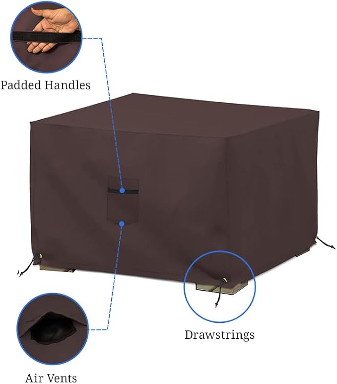 Covers & All Outdoor Ottoman Cover, 12 Oz PVC Coated Polyester, Waterproof - Image 4